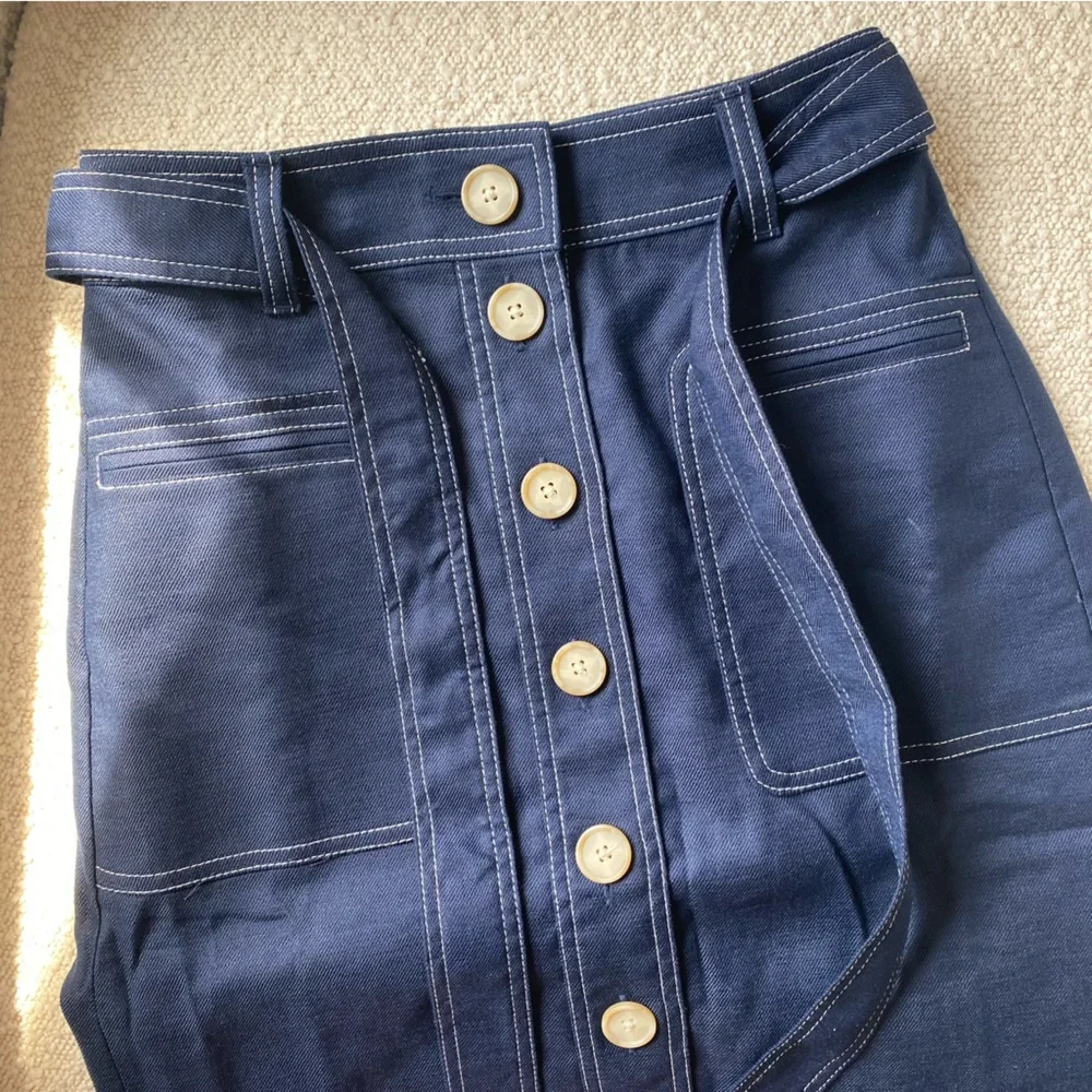 J.Crew button-front skirt in stretch linen 00